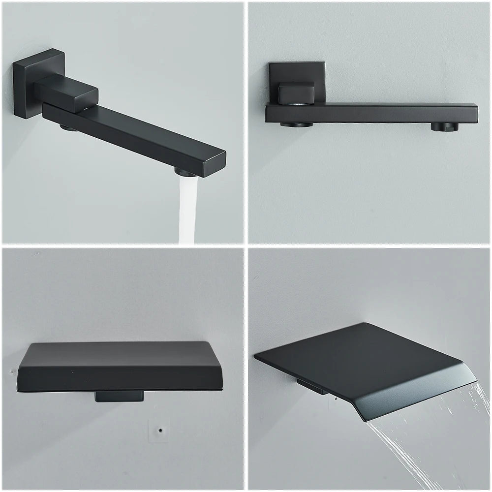 Quyanre Concealed InWall Digital Shower Faucet System With Tub Spout