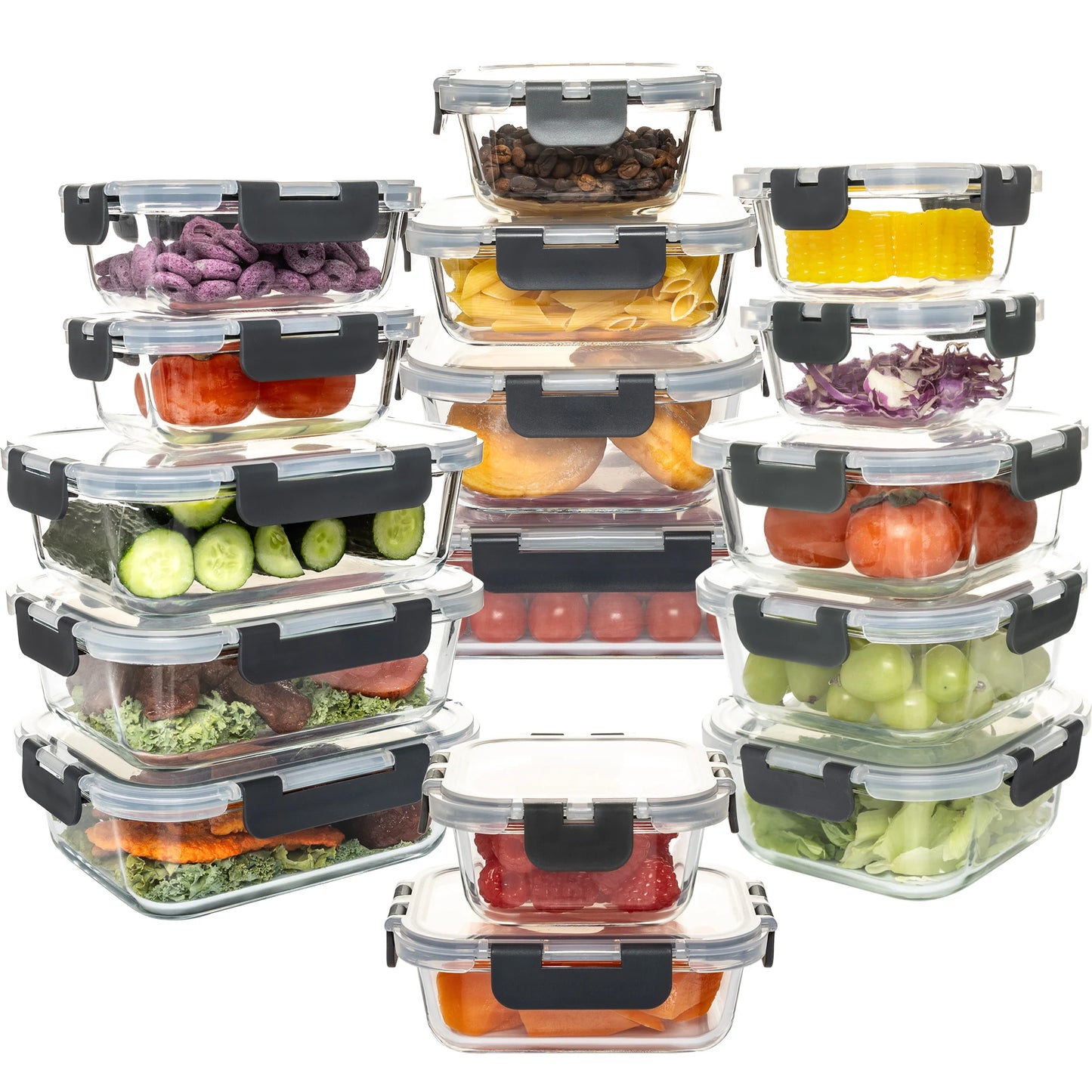Glass Storage Containers Leakproof BPA Free Microwave Safe