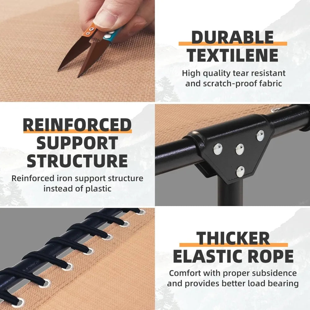 2-Piece Patio Folding Lounge Chairs With Pillow For Outdoor Use