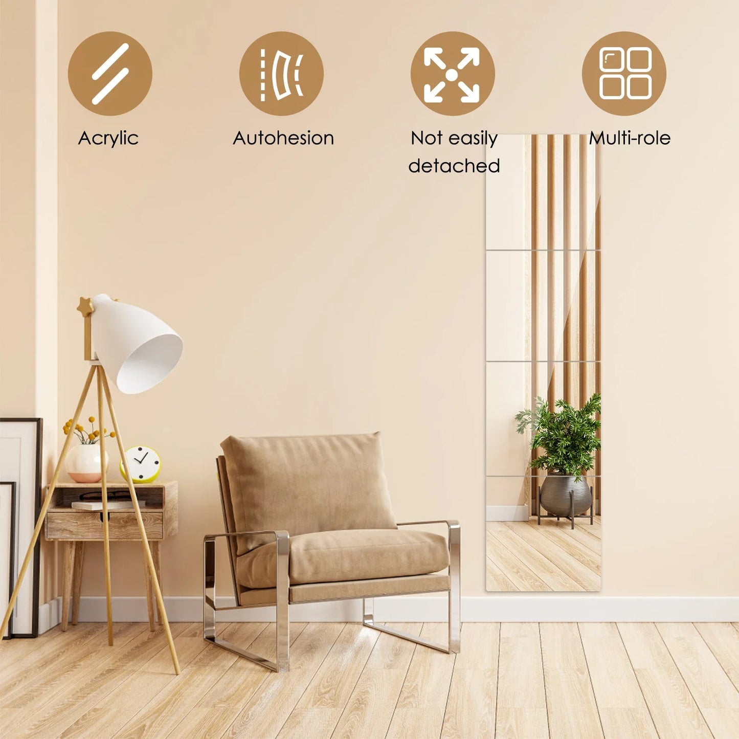 Hign Concerned Acrylic Mirror Tiles Adhesive Stickers