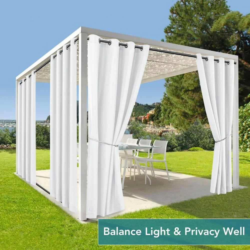 XMSJ Outdoor Curtains Patio Weatherproof Privacy Windproof