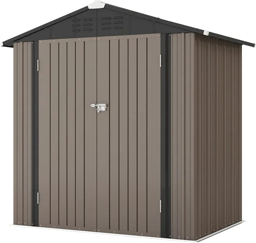 Outdoor Steel Storage Shed With Lockable Doors For Tools