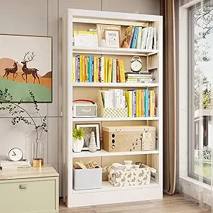 DAFIFY 5 Tier Metal Bookcase With Adjustable Shelves