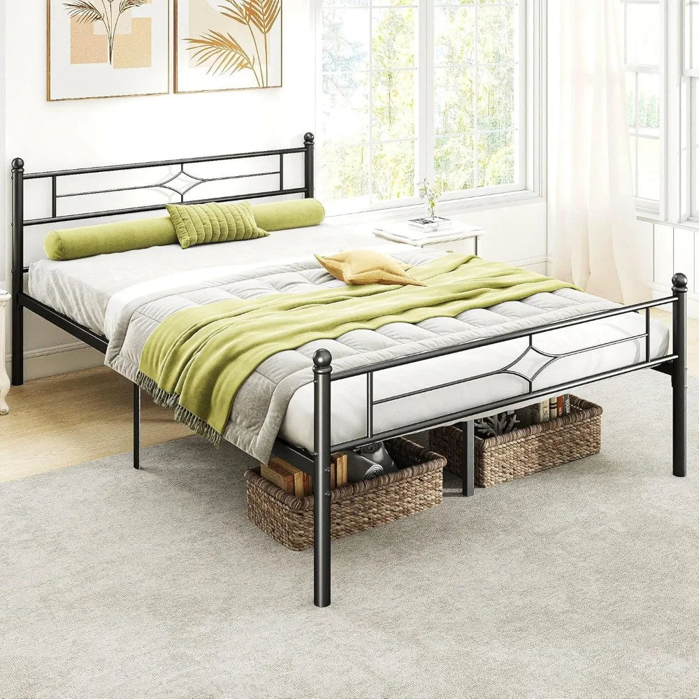 ZHUXIANG Bed Frame With Headboard Footboard No Box Spring