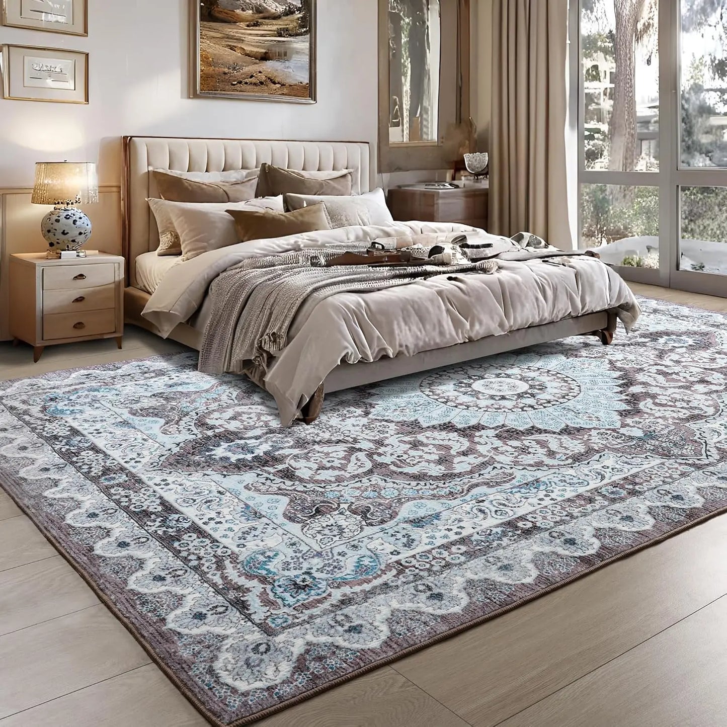 NoahasCN Nonslip Machine Washable Area Rug Living Room