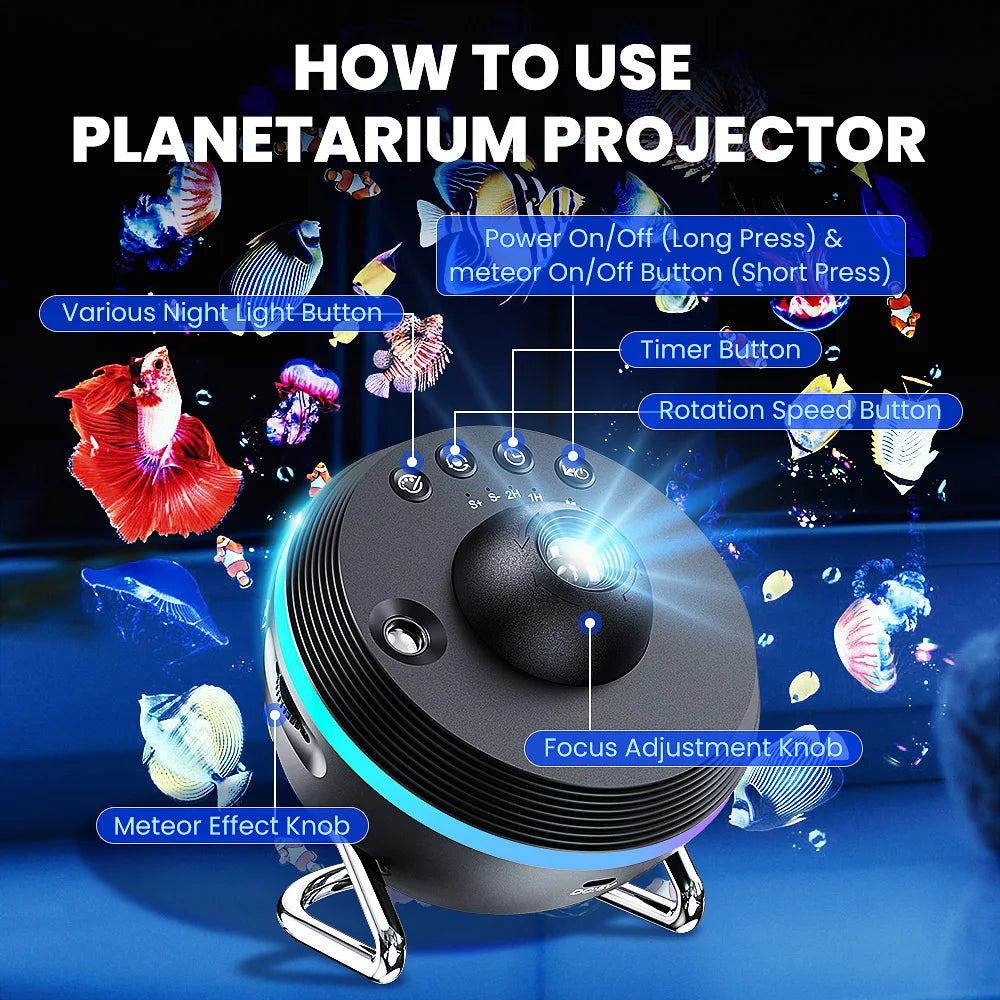 Mexllex Meteor Starry Galaxy Projector Night Light With LED