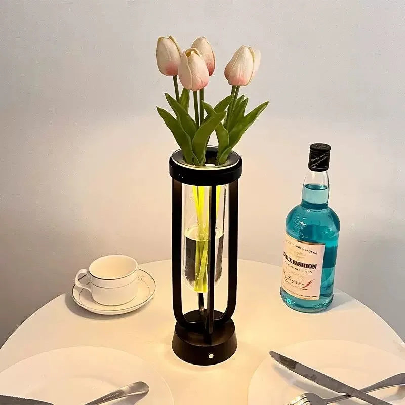 Origin Glass Vase Lamp With Led Light TableLamp Living Room