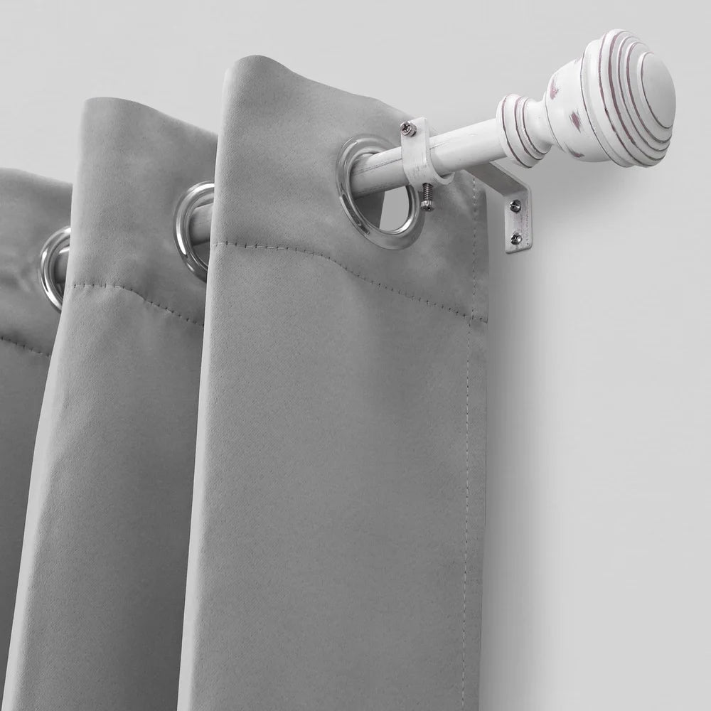 XMSJ Faux Wood Curtain Rod Set With Brackets And Hardware