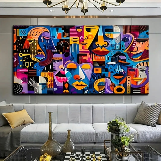 Hign-concerned Modern Vintage Art With Geometric Faces