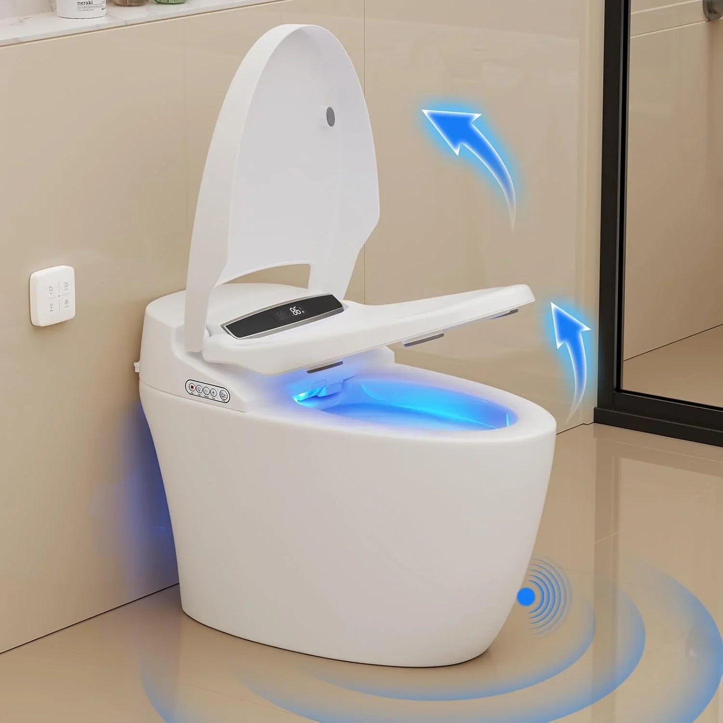 OUCE Smart One Piece Toilet Heated Seat With Night Light