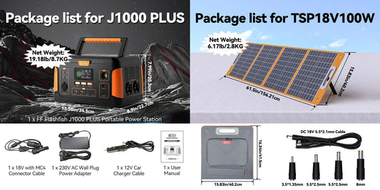 J1000 Plus Portable Power Station 1000W 932Wh Solar Kit