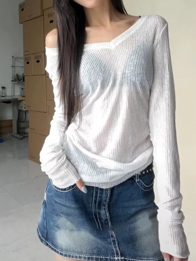 JEYONGZOOCN Women Long Sleeve Slim Polyester Spandex Tee Top