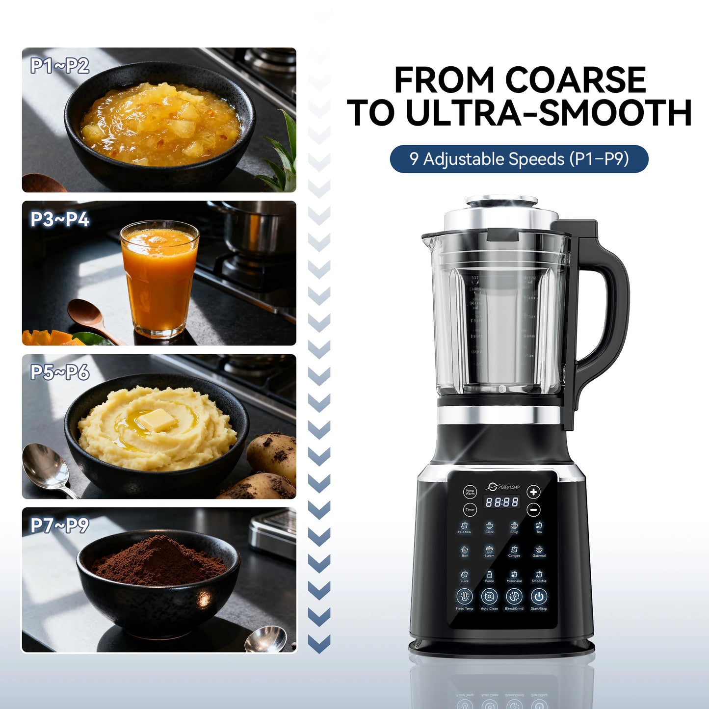 Astralship Ash01-B 1500W High Speed Countertop Blender