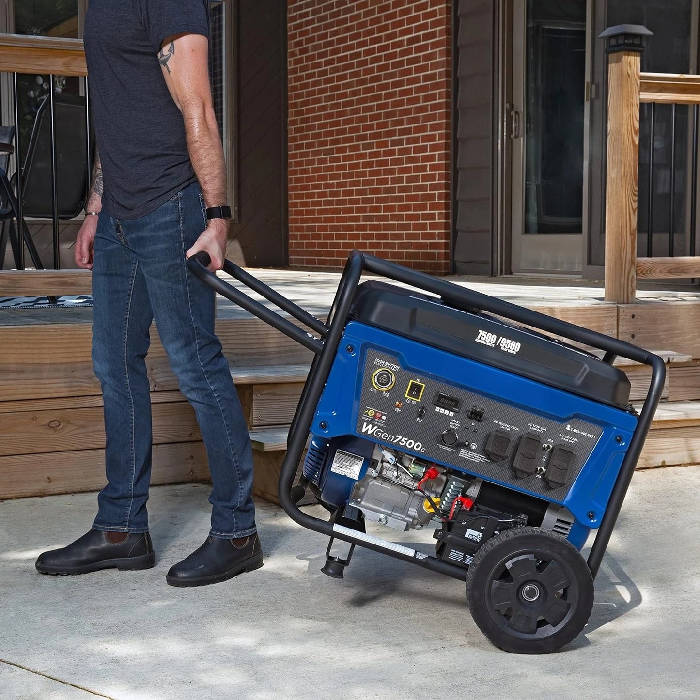 9500 Peak Watt Portable Generator With Remote Electric Start Auto Choke