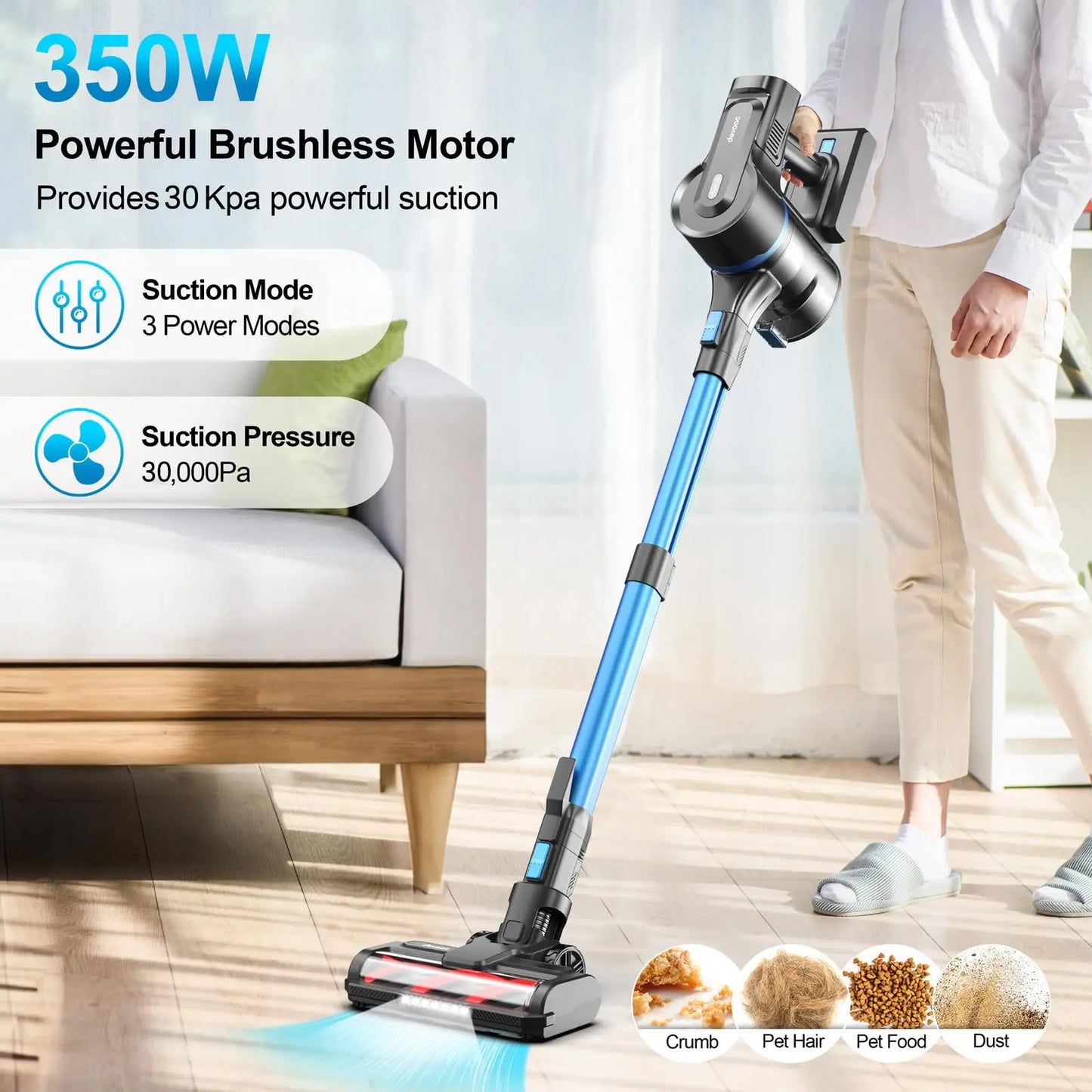 DEVOAC S11 Cordless Handheld Vacuum 30KPa 350W 8in1 Powerful