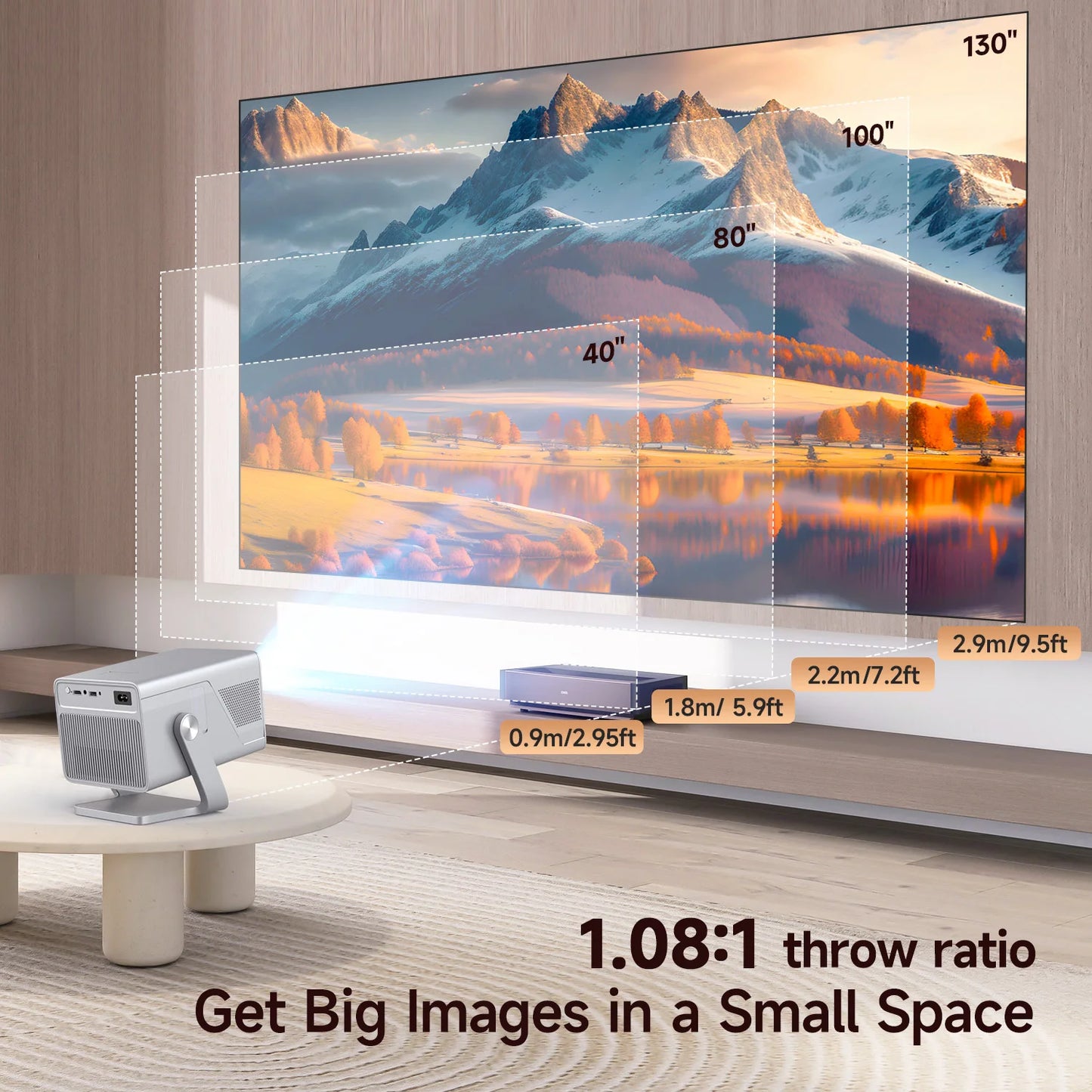 Magcubic 8K Compatible Home Theater Projector 1080P Android 14 WiFi6