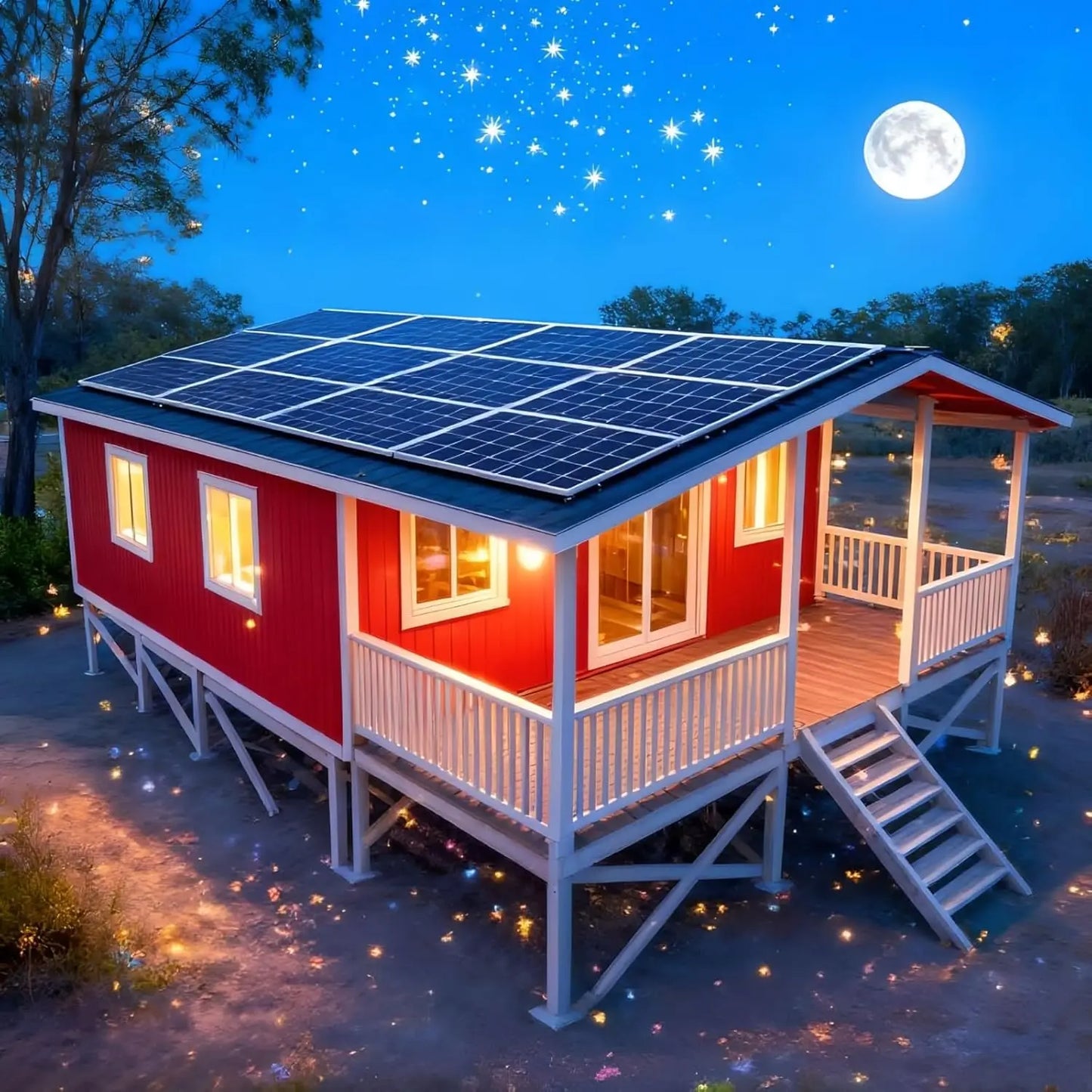 Modular Foldable Container Home For Adults With 2 Bedrooms Kitchen