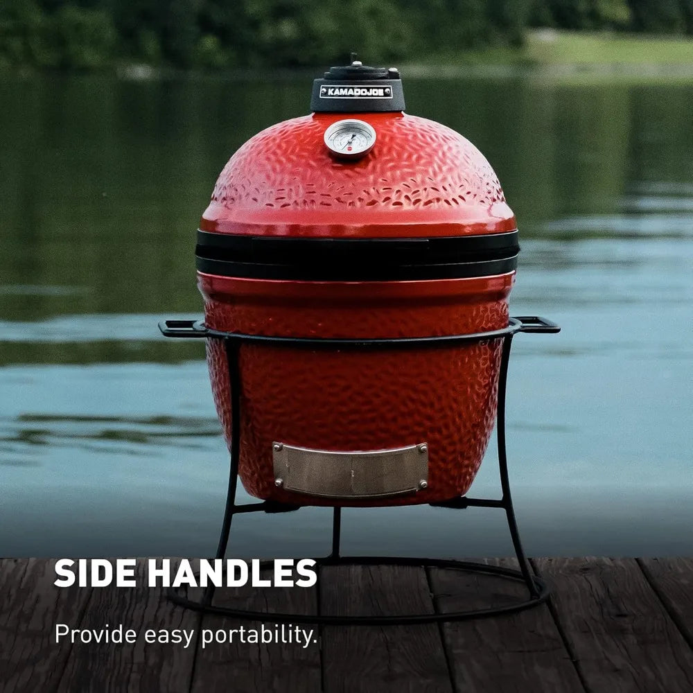 Outdoor Cooking Joe Jr Portable Ceramic Charcoal Grill With Stand
