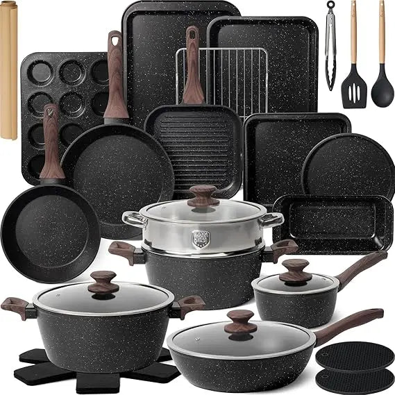 Iosn Pots And Pans Set Nonstick 31 Piece Cookware Bundle
