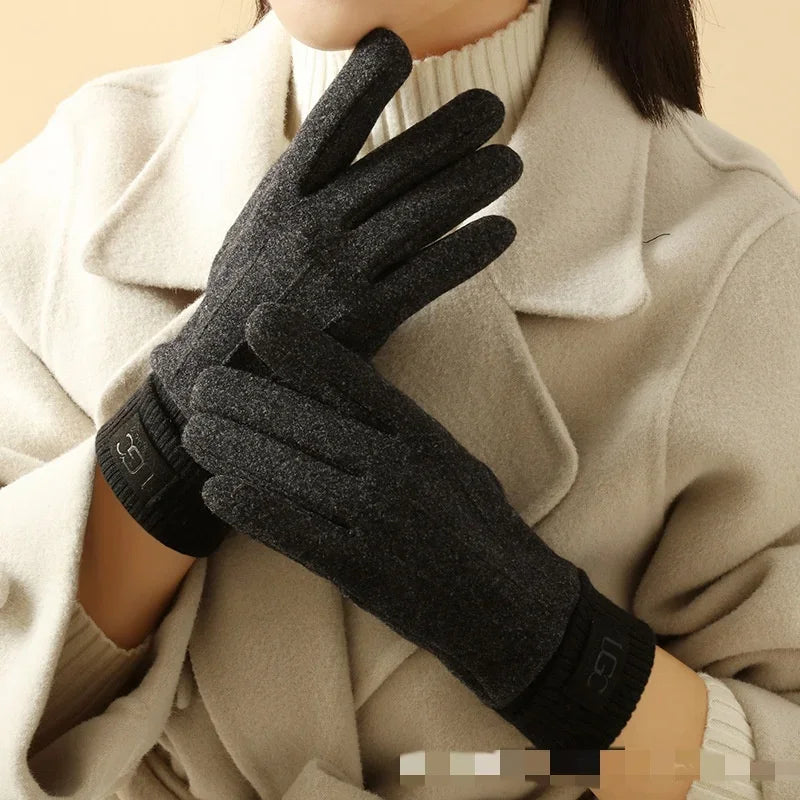Winter Cashmere Gloves For Women Warm Touch Screen Mittens