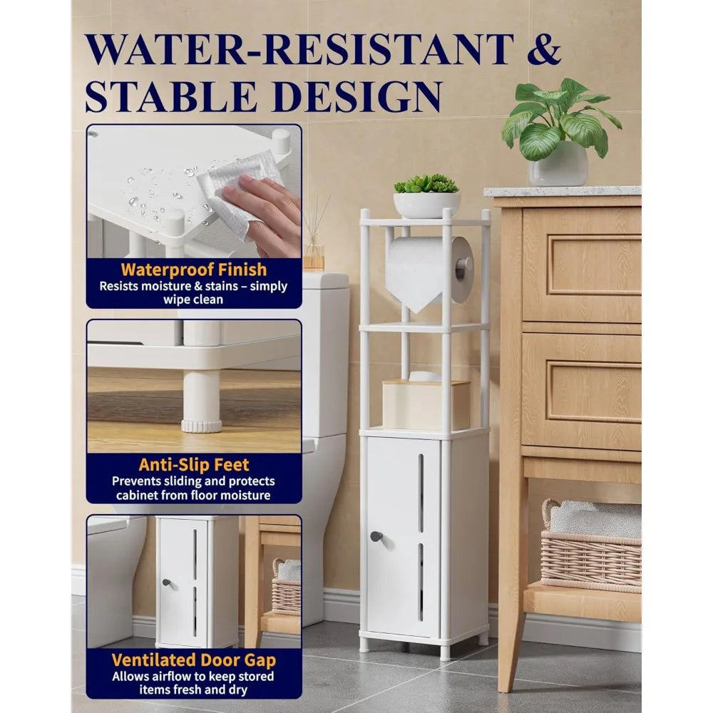 Hign-concerned Paper Holder Stand Compact Bathroom Storage