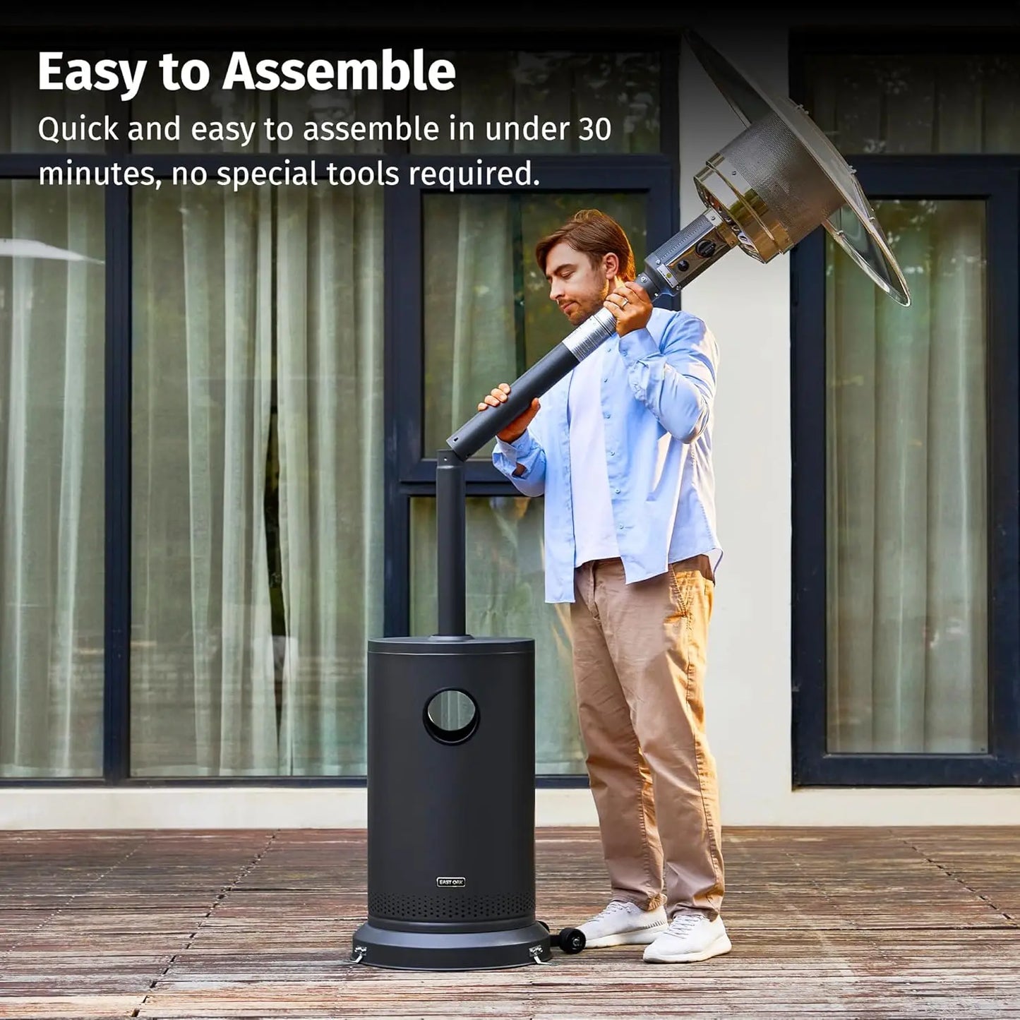 XMSJ 48000 BTU Patio Heater With Round Table Design