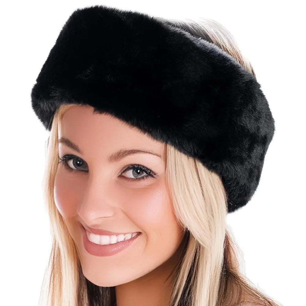 Fluffy Wide Headband Hair Band With Soft Imitation Fur