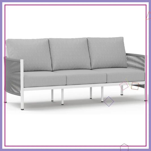 Aluminum Outdoor Patio Couch HDPE Rope Sofa With Washable Cushions