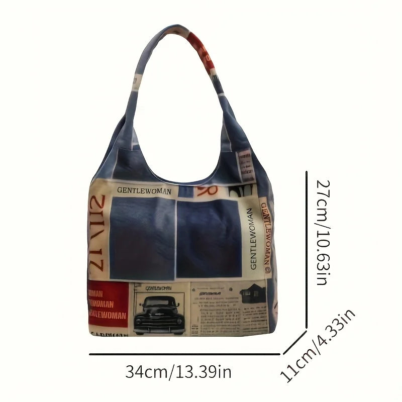 Large Capacity Women's Handbag With Zipper Closure Durable Fabric