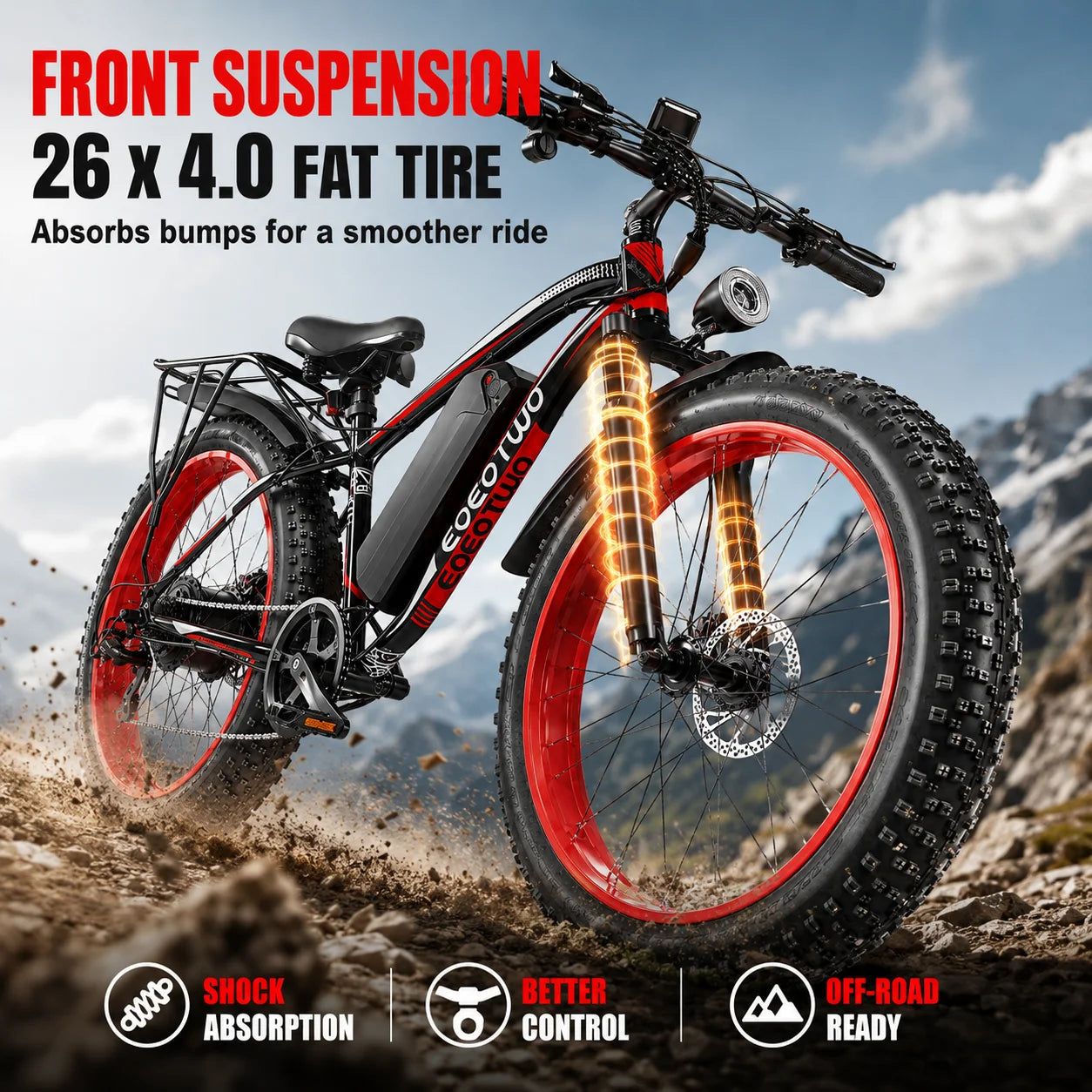 EOEOTWO 1500W Fat Tire Electric Bike For Adults 34MPH