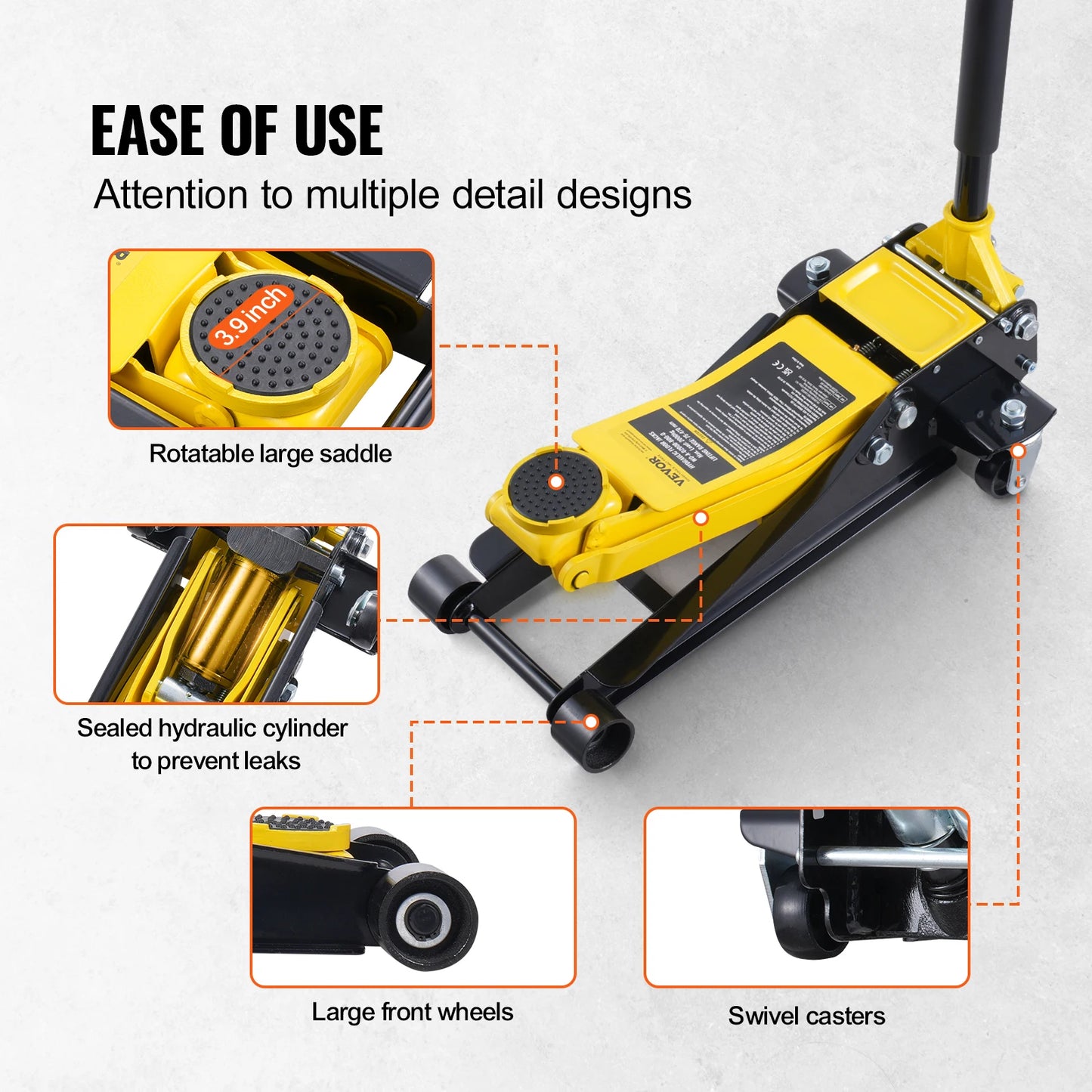 SucceBuy Low Profile Floor Jack Heavy Duty Hydraulic Car Jack
