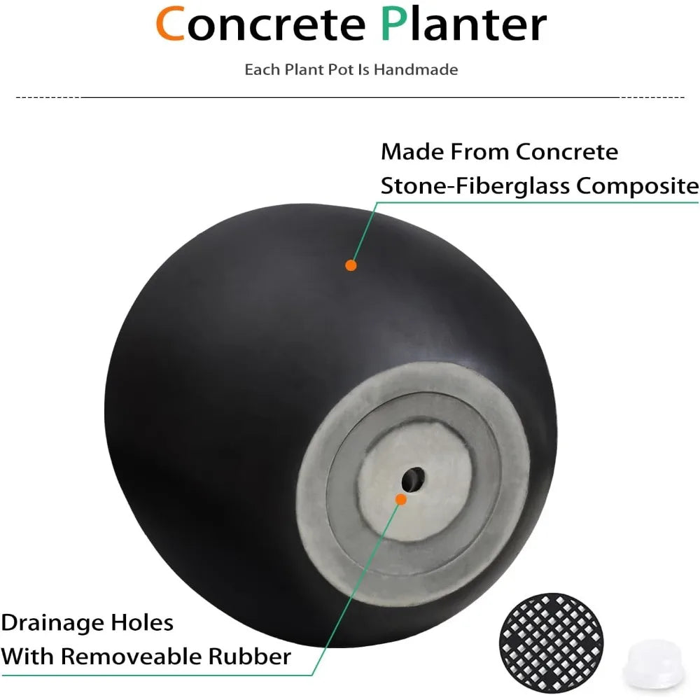 Concrete Ball Planter For Indoor Outdoor Plant Pot Trees