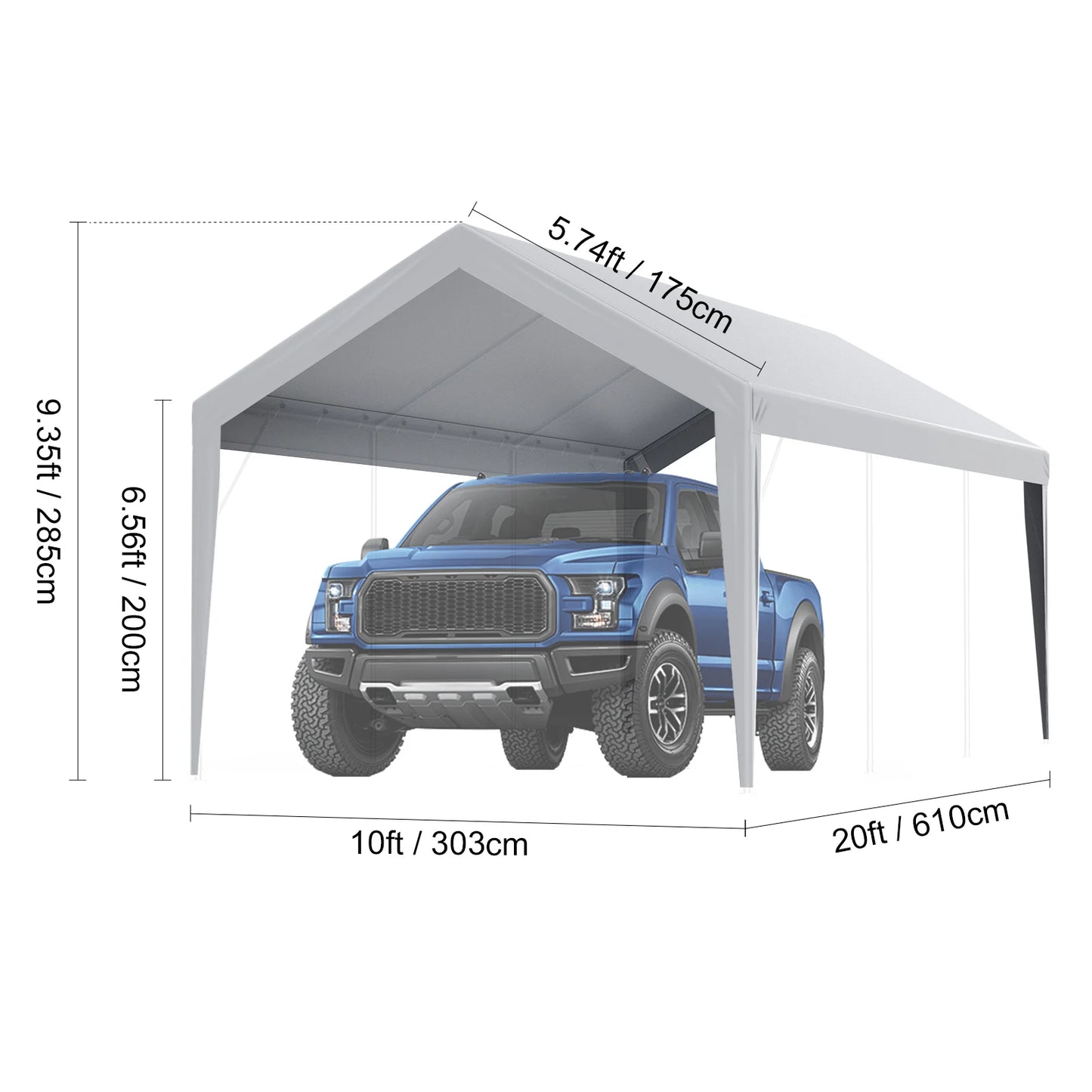 SucceBuy Carport Replacement Canopy Cover Heavy Duty Waterproof UV Protected