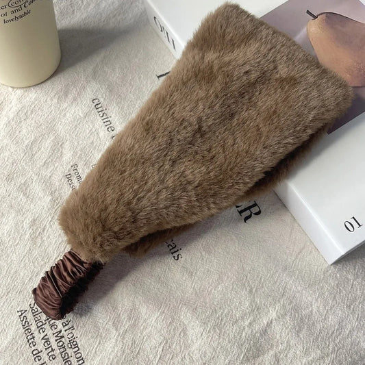 Fluffy Wide Headband Hair Band With Soft Imitation Fur