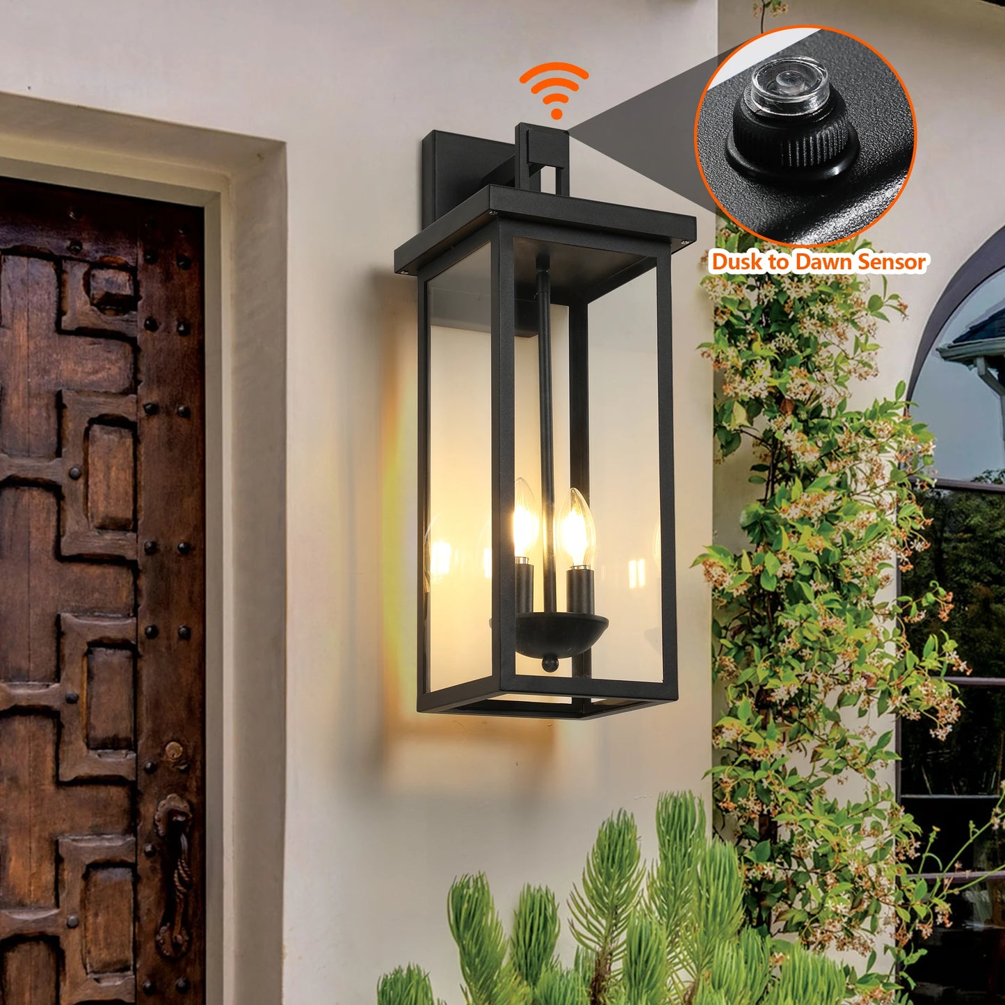 ARLGSITE Outdoor Wall Lantern Dusk to Dawn Sensor Aluminum Weatherproof