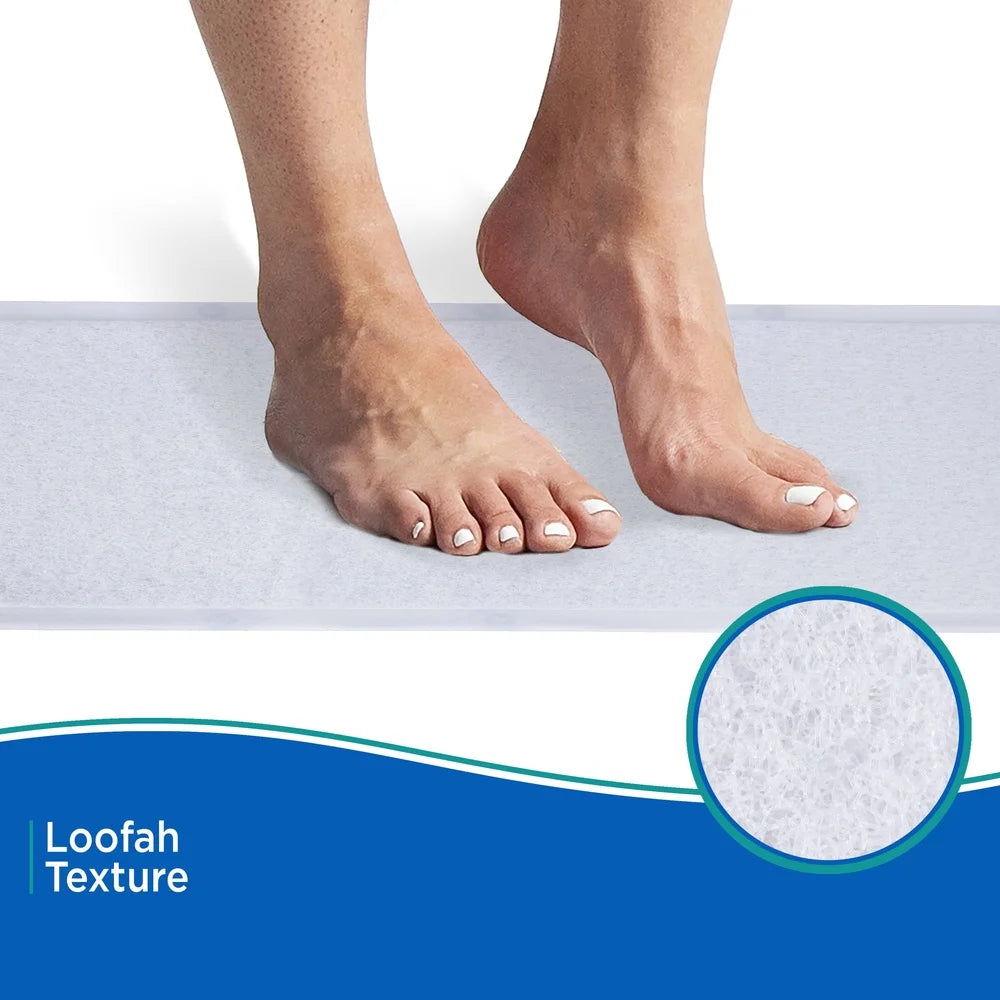 DUTRIEUXCN Clear Vinyl Loofah Bath Mat With Suction Cups