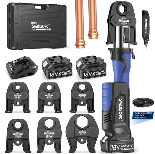 Swansoft Pro Press Tool for Copper Pipes 32kN Propress Kit 6 Jaws