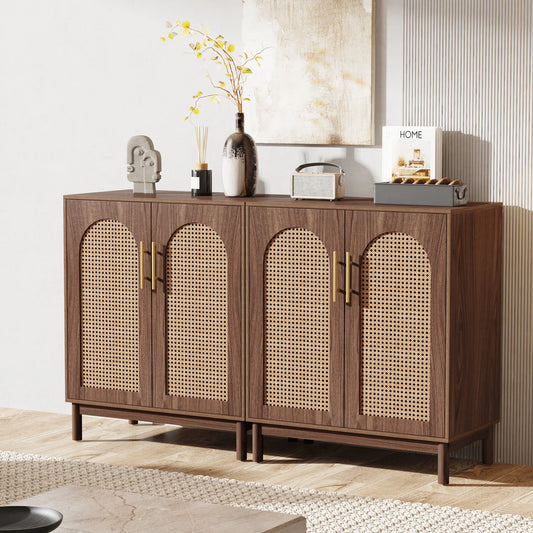 Tribesigns Rattan Sideboard Buffet Cabinet With Storage
