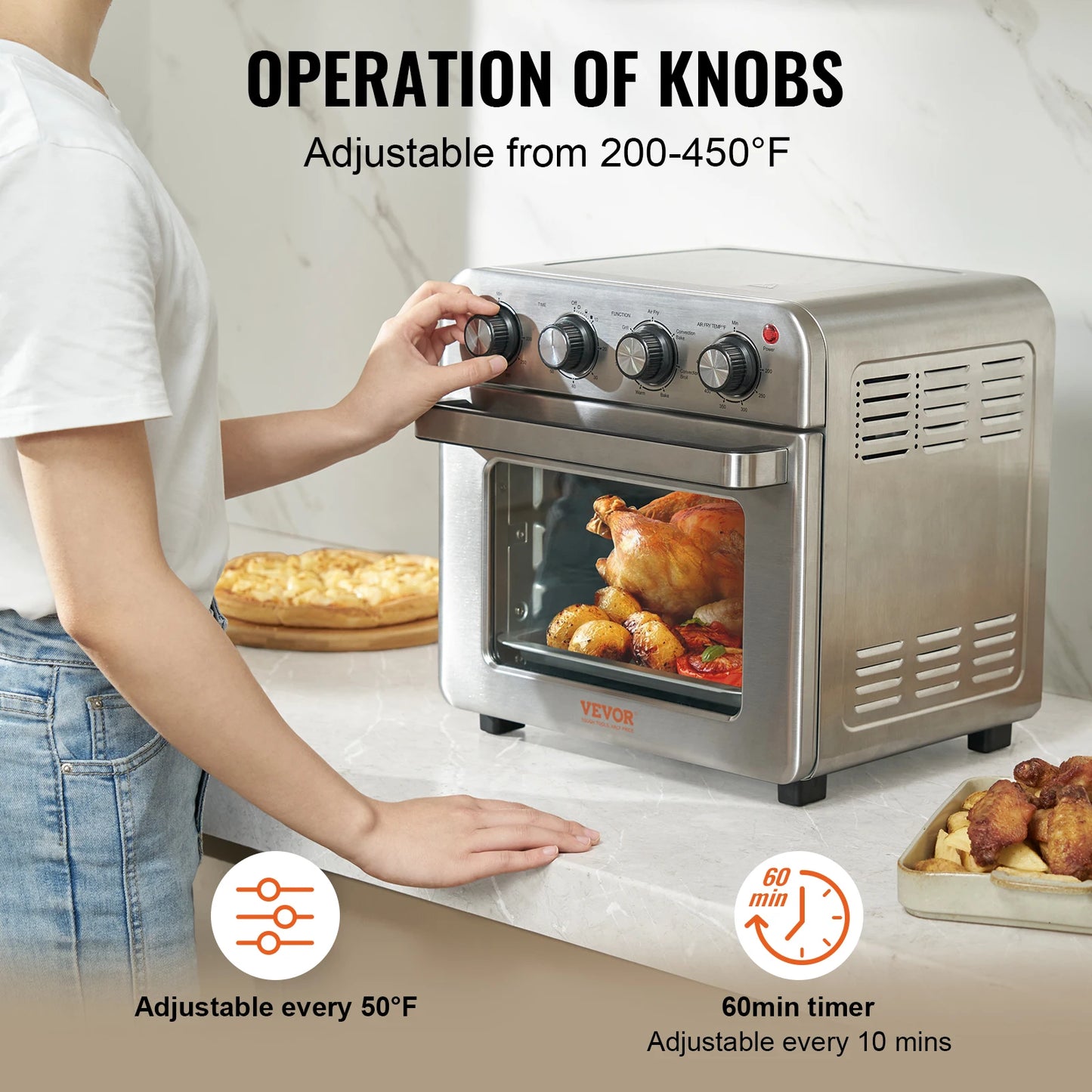 SucceBuy Stainless Steel Air Fryer Toaster Oven Combo