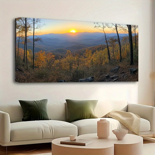 Hign-Concerned Pine Wood Frame Blue Ridge Mountain Photo