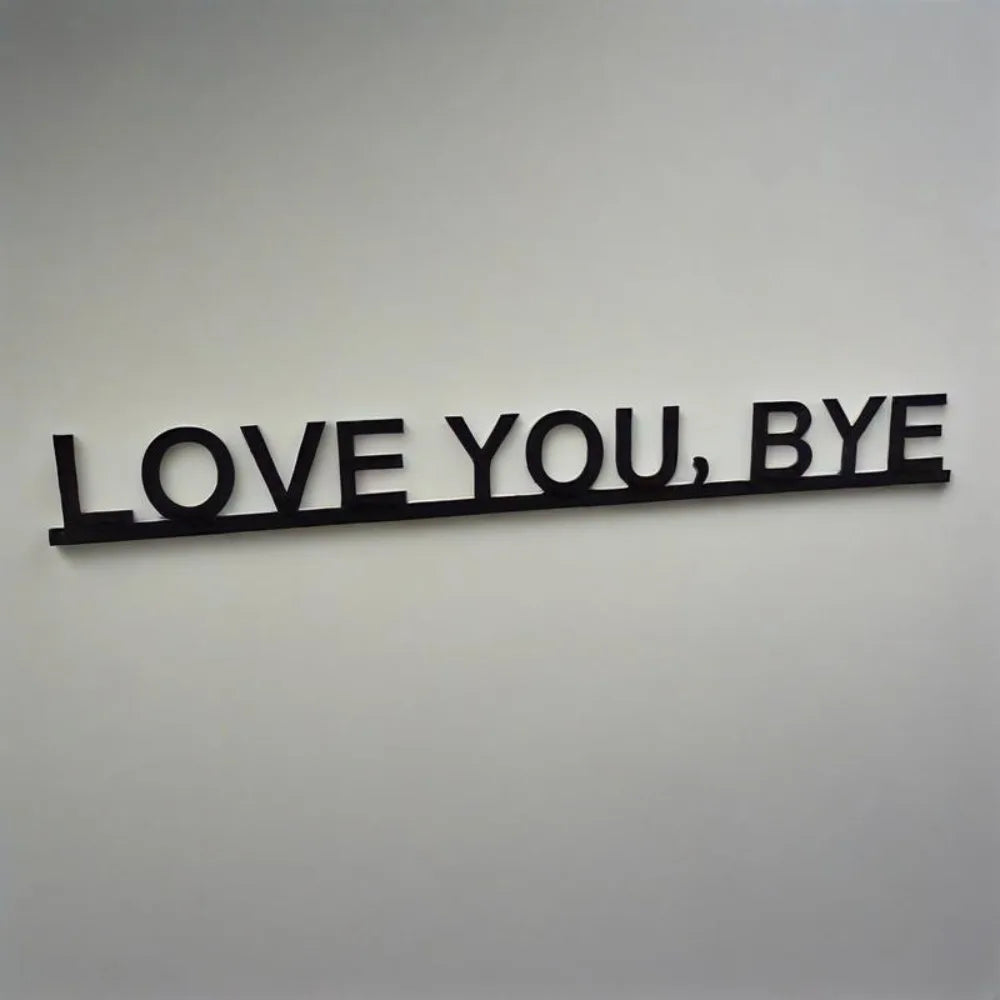 HELLOYOUNG Geometric Aluminum Wall Art Love You Bye Sign