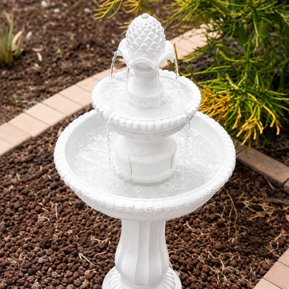 Freestanding Solar Water Fountain With Pump For Yard And Garden