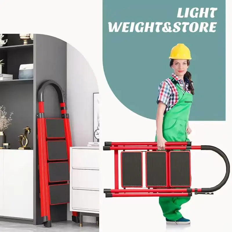 Hignconcerned Durable 3 4 5 Step Folding Ladder Anti Slip