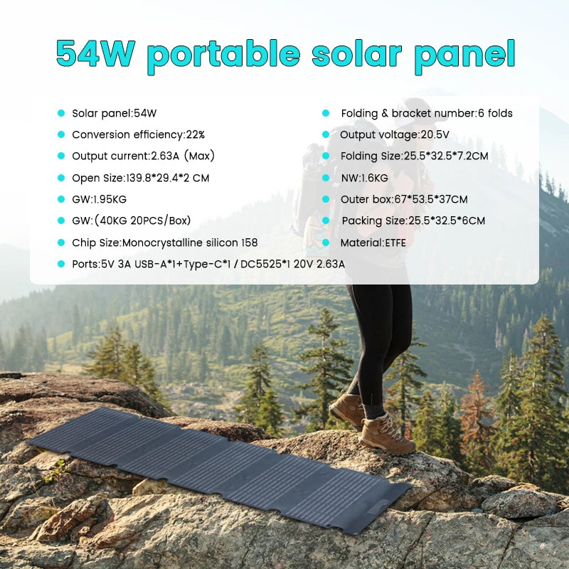 CTOLITY Portable Solar Panel Kit With MPPT 18V Foldable