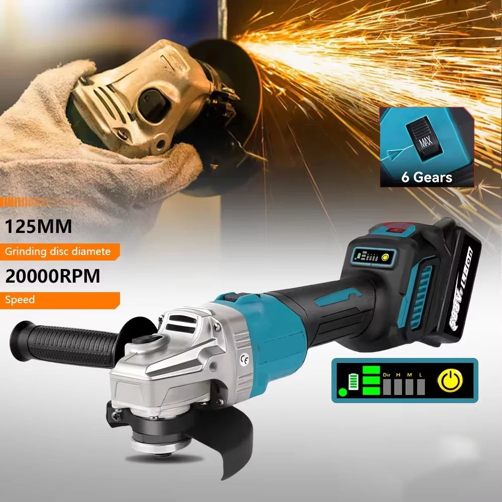 125mm Brushless Cordless Angle Grinder 18V Power Tool