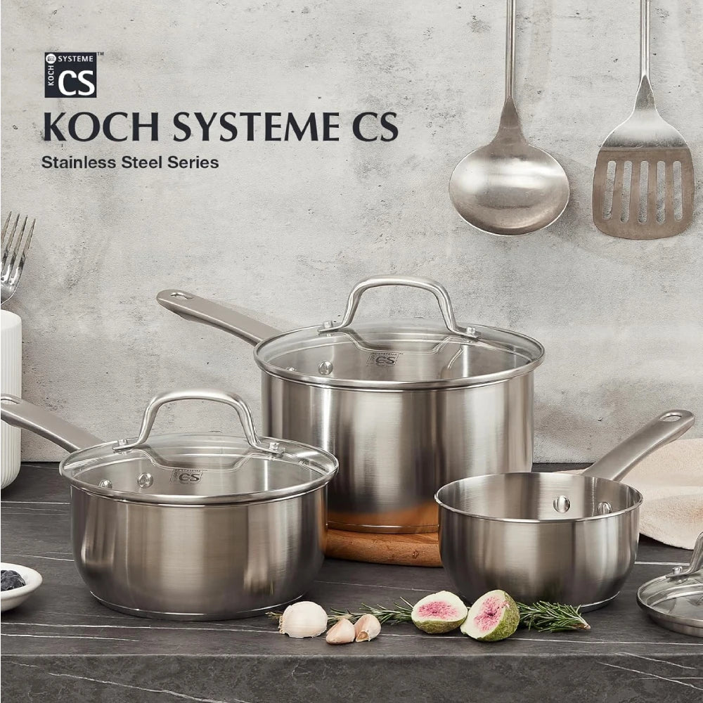 KOCH SYSTEME CS Stainless Steel Saucepan Set Induction Compatible
