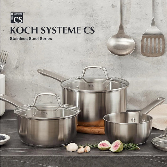 KOCH SYSTEME CS Stainless Steel Saucepan Set Induction Compatible