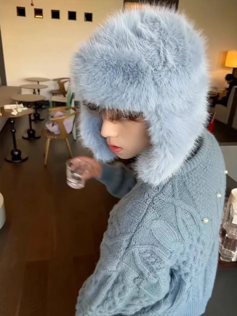 Zhejiang Imitation Mink Fur Bomber Hat Unisex Winter