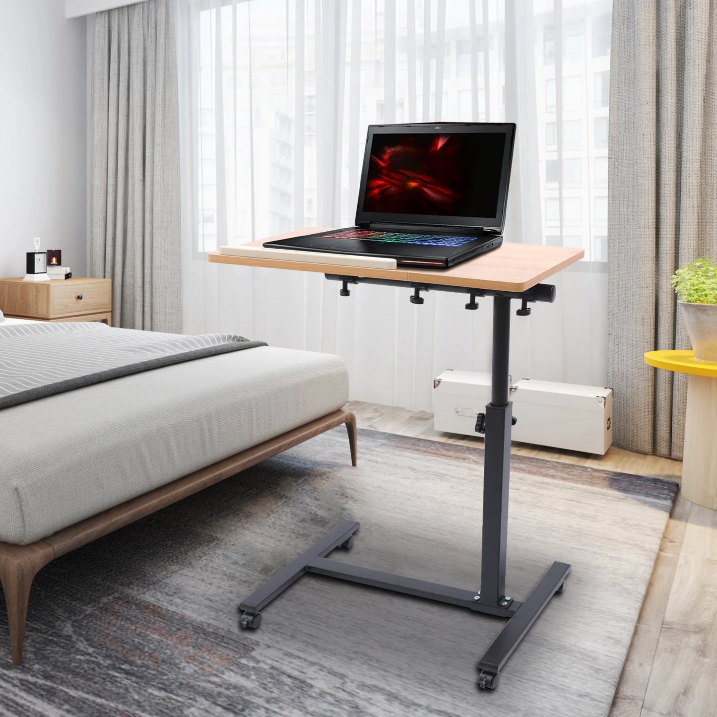 NONED Adjustable Mobile Standing Desk for Laptop Computer