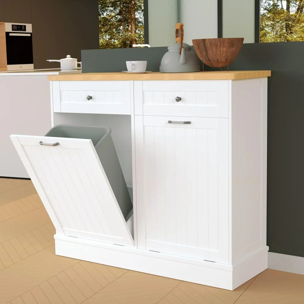 Hignconcerned Tilt Out Trash Cabinet Freestanding Sorter